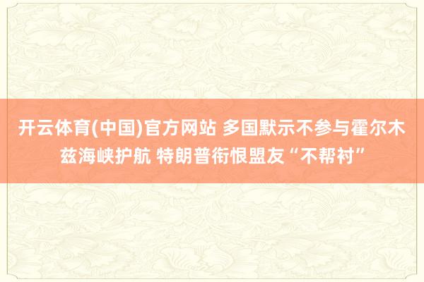 开云体育(中国)官方网站 多国默示不参与霍尔木兹海峡护航 特朗普衔恨盟友“不帮衬”