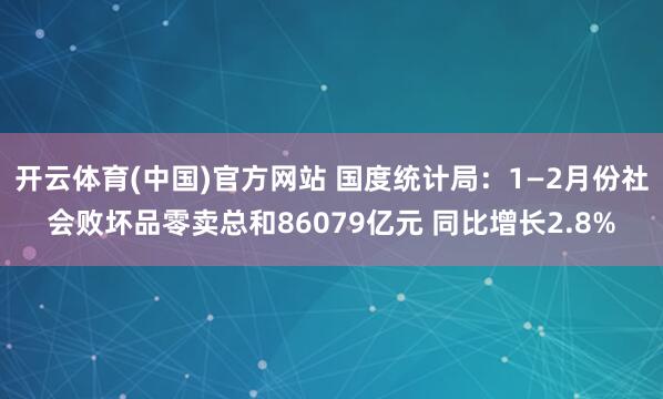 开云体育(中国)官方网站 国度统计局：1—2月份社会败坏品零卖总和86079亿元 同比增长2.8%
