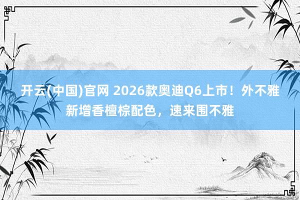 开云(中国)官网 2026款奥迪Q6上市！外不雅新增香檀棕配色，速来围不雅