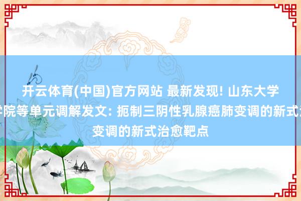 开云体育(中国)官方网站 最新发现! 山东大学皆鲁医学院等单元调解发文: 扼制三阴性乳腺癌肺变调的新式治愈靶点