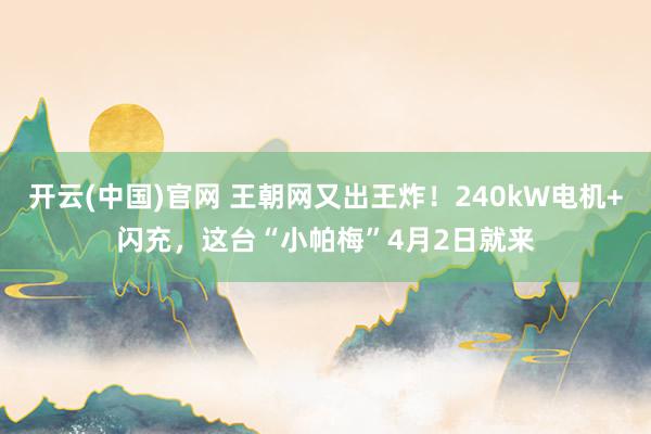 开云(中国)官网 王朝网又出王炸！240kW电机+闪充，这台“小帕梅”4月2日就来
