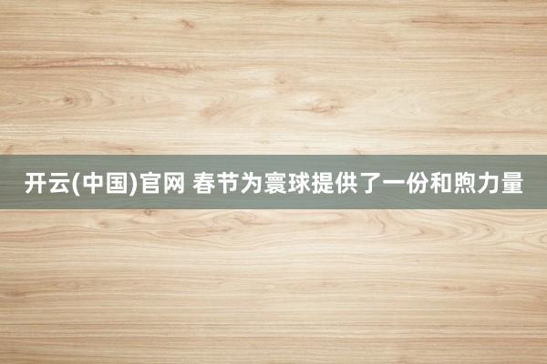开云(中国)官网 春节为寰球提供了一份和煦力量