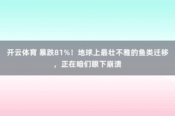 开云体育 暴跌81%！地球上最壮不雅的鱼类迁移，正在咱们眼下崩溃
