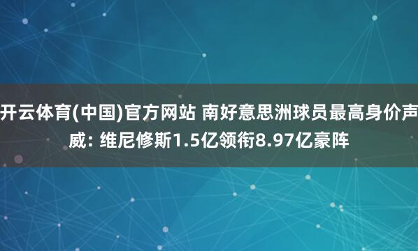 开云体育(中国)官方网站 南好意思洲球员最高身价声威: 维尼修斯1.5亿领衔8.97亿豪阵
