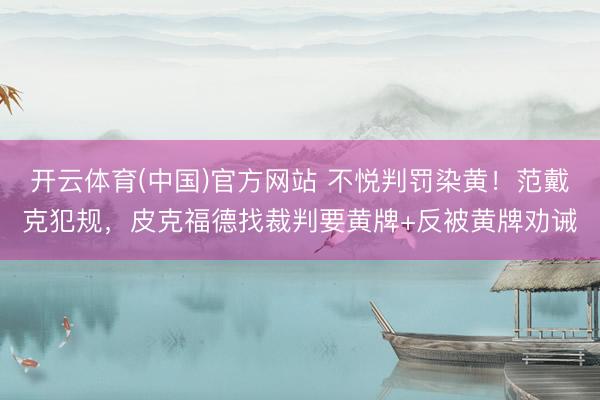 开云体育(中国)官方网站 不悦判罚染黄！范戴克犯规，皮克福德找裁判要黄牌+反被黄牌劝诫