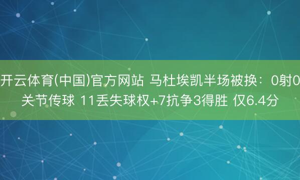 开云体育(中国)官方网站 马杜埃凯半场被换:0射0关节传球 11丢失球权+7抗争3得胜 仅6.4分