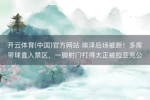开云体育(中国)官方网站 埃泽后场被断！多库带球直入禁区，一脚射门打得太正被拉亚充公