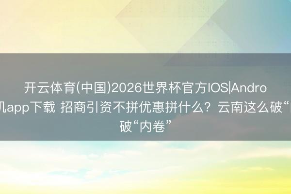 开云体育(中国)2026世界杯官方IOS|Android手机app下载 招商引资不拼优惠拼什么？云南这么破“内卷”