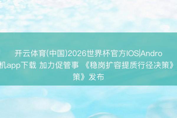 开云体育(中国)2026世界杯官方IOS|Android手机app下载 加力促管事 《稳岗扩容提质行径决策》发布