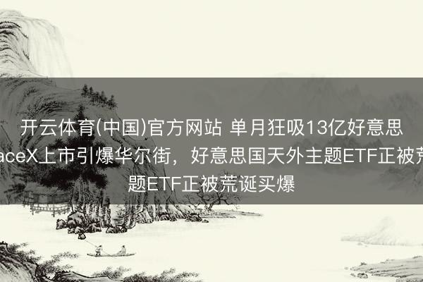 开云体育(中国)官方网站 单月狂吸13亿好意思金!SpaceX上市引爆华尔街,好意思国天外主题ETF正被荒诞买爆
