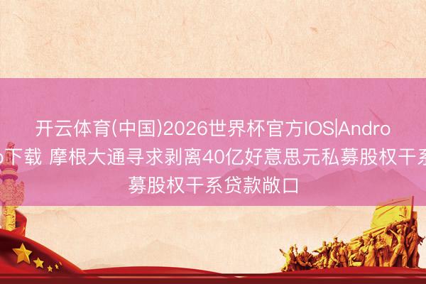 开云体育(中国)2026世界杯官方IOS|Android手机app下载 摩根大通寻求剥离40亿好意思元私募股权干系贷款敞口